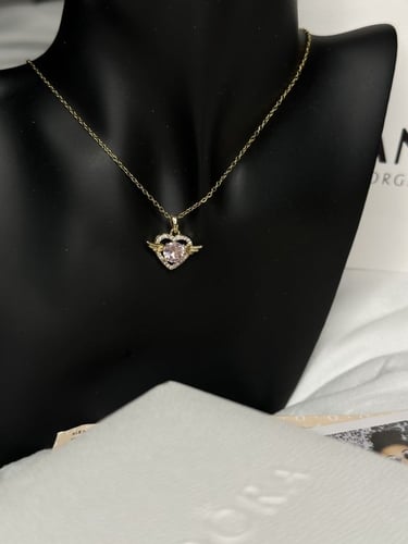 سلسال باندورا PANDORA ذهبي كرستالة وردي