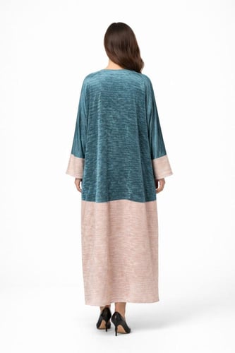 عبايه بشت قماش مخمل لونين