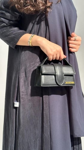 عباية كلوش حرير مغسول إيطالي رمادي