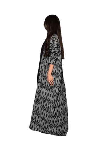 عبايه بشت قطن اسود -كحلي- رمادي