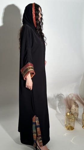 عباية كلوش كريب كوري أسود