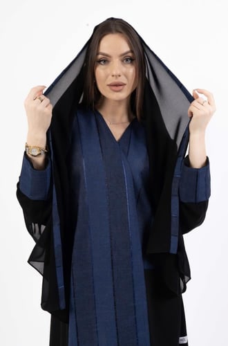 قماش كريب كوري مع لنن هندي قصة اي لاين