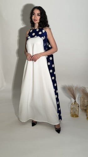 جلابية سيراميك أبيض مع مطرز هندي