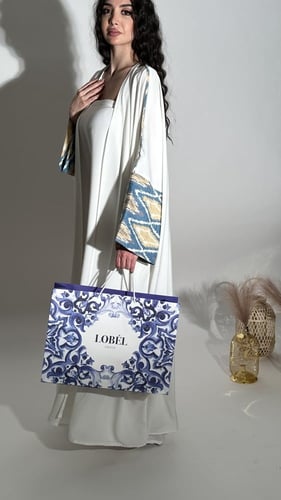 عباية نص بشت كريب كوري أوف وايت