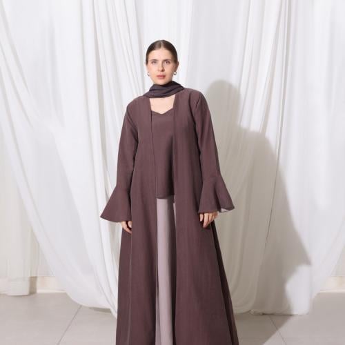 Plum Brown Flare Abaya