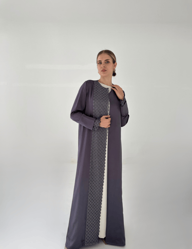 Purple Crepe Abaya