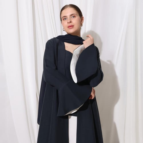 Navy Blue Flare Abaya