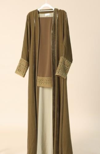 Mustard French Velvet with crochet