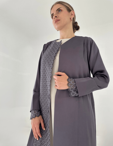 Purple Crepe Abaya