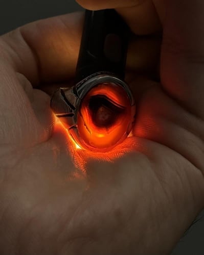 كرزي زجاجي زعفراني تجزع اسود وبقعه كريستاليه