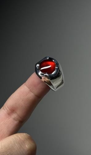 أحمر دائري زجاجيه عاليه - صياغه ثقيله