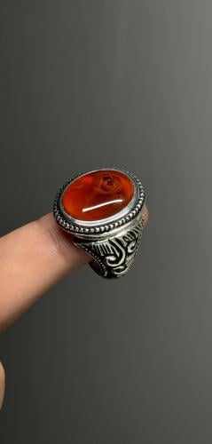 زعفراني زجاجي مصور ورده - عقيل يدوي