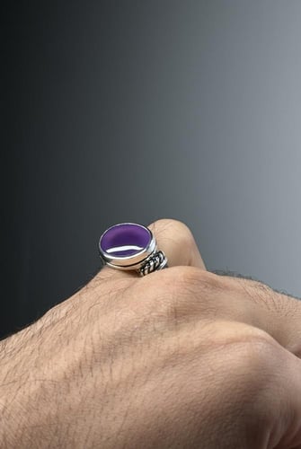 بنفسج غامق جدا زجاجي - حجر عرض