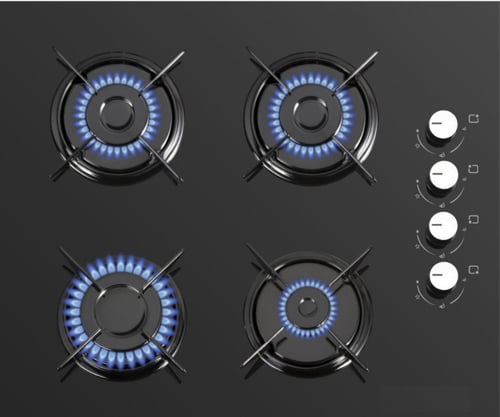 سطح 60 سم زجاج أسود تركي ماستر غاز