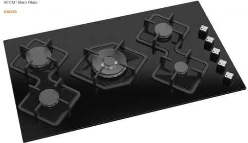 سطح غاز 90سم زجاج اسود F26