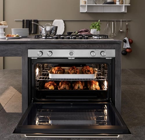 فرن بلت ان غاز ايطالي 90 سم 10 وظائف 141 لتر البا