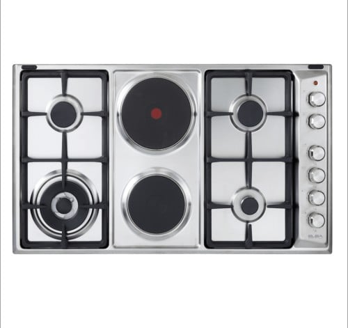 سطح ستانلس ستيل، 90 سم – غاز + كهرباء حجر