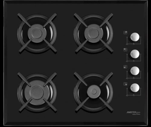 سطح 60 سم زجاج أسود تركي ماستر غاز