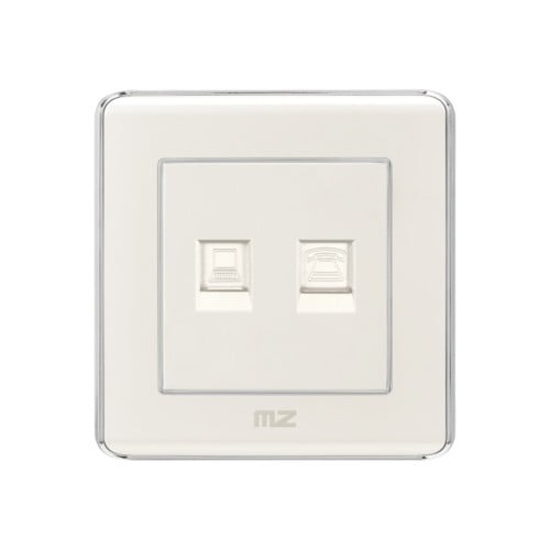 فيش كمبيوتر + تليفون ديكور- لؤلؤي فضيL50