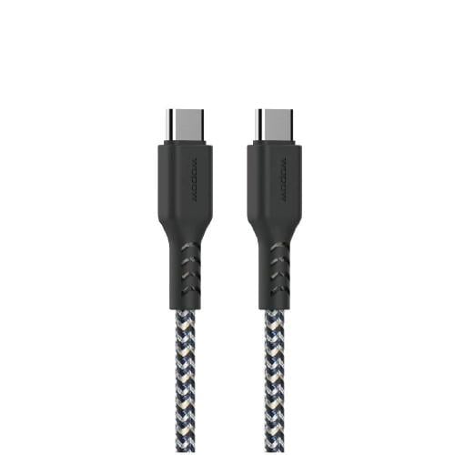 كيبل تايب سي بطول ١ متر قماشي لون أسود من ووبو