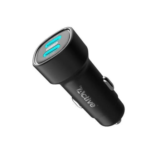 شاحن سيارة GaN سريع PD 66W بمنفذين USB-C يدعم PD/Q...