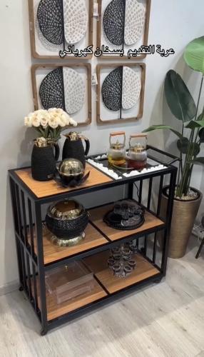 عربة تقديم بسخان كهربائي