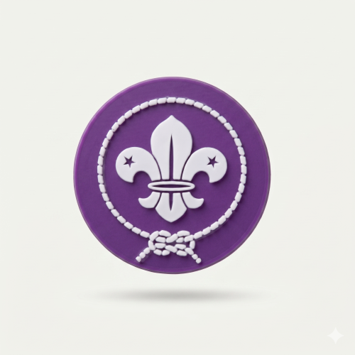 ماسك منديل شعار scouts بنفسجي بلاستك