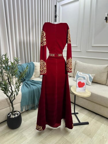 فستان جوخ تطريز كمبيوتر