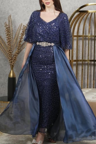 فستان سهره مع تنوره اورجنزا