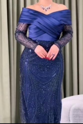 فستان ترتر مع تفته حرير