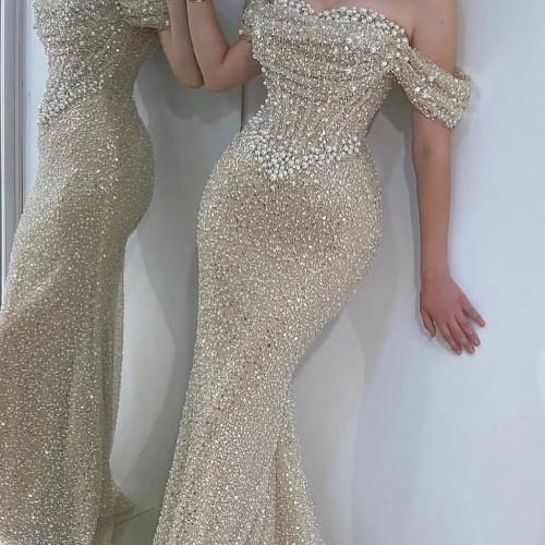 فستان كلفه خرز ولولو مع بطانه باربي