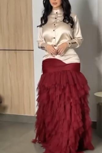 فستان تفته ناعم تل دبل كلوش