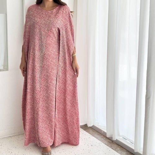 فستان شيفون مع تطريز كرستال