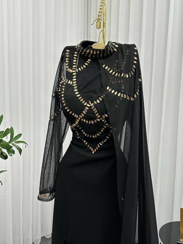 فستان كريب وشيفون