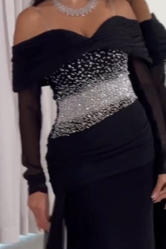 فستان باربي مع شيفون مع تطريز يدوي