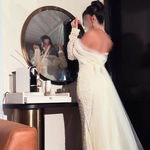 فستان دانتيل شك ترتر مع بطانه تُل