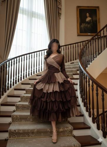 فستان شيفون لمعه مموج