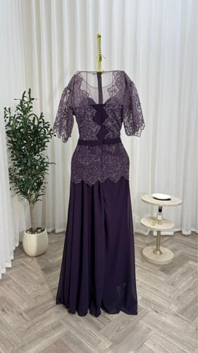 فستان جورجيت قص تطريز كمبيوتر