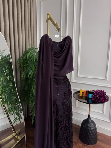 فستان سهره بطانه باربي وشيفون كلفه تطريز خرز