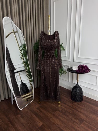 فستان سهره دانتيل تطريز خرز