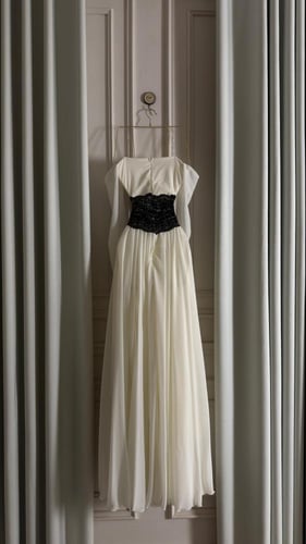 فستان تفته استرتش مع شيفون تطريز