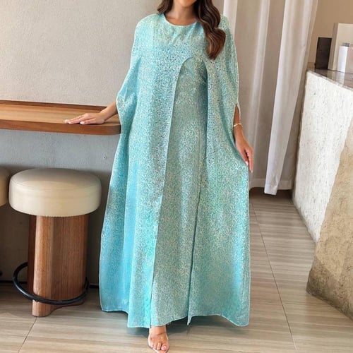 فستان شيفون مع تطريز كرستال