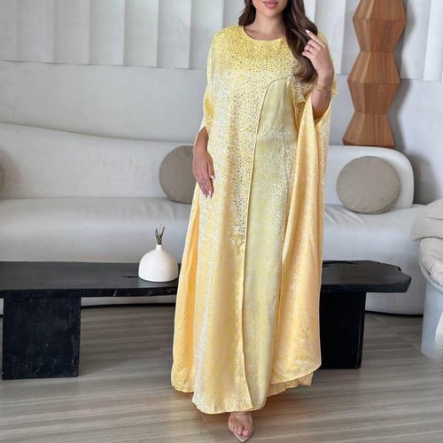 فستان شيفون مع تطريز كرستال