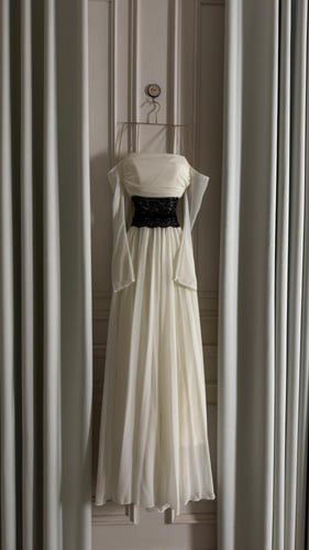 فستان تفته استرتش مع شيفون تطريز