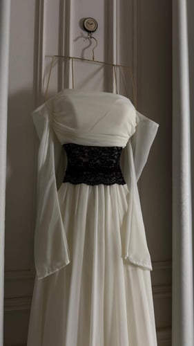 فستان تفته استرتش مع شيفون تطريز