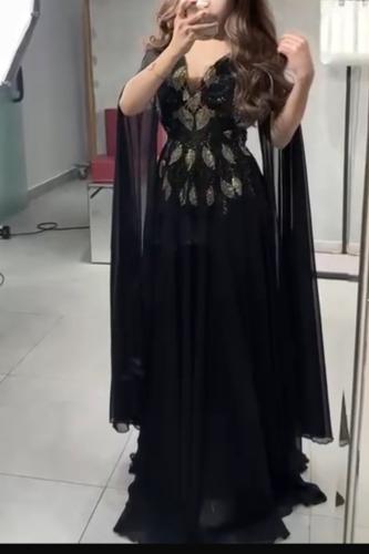 فستان شيفون وكلفه خرز