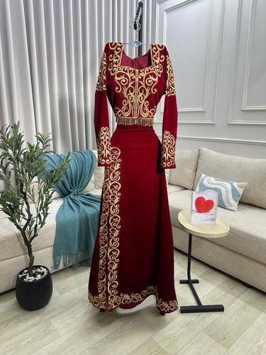 فستان جوخ تطريز كمبيوتر