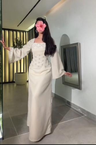 فستان سهره مع خامه لنن