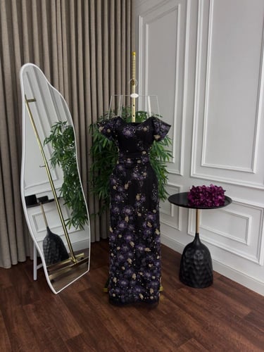 فستان سهره كلفه تطريز خرز