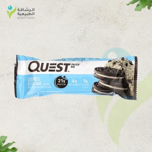 كويست بروتين بار، بنكهة كوكيز وكريمة، 21 جم بروتين...
